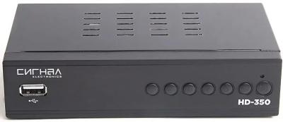 Цифровой ресивер DVB-T2/C СИГНАЛ HD-350 черный металл, дисплей DOLBY DIGITAL, HEVC — фото 1