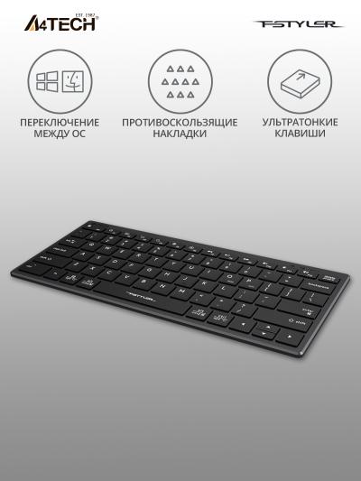 Клавиатура A4Tech Fstyler FX51 серый USB slim Multimedia (FX51 GREY) — фото 3