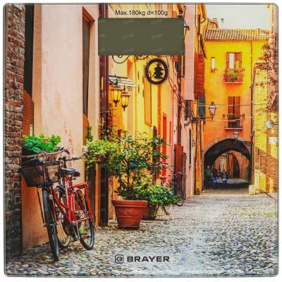 Весы напольные BRAYER BR3730 рисунок улица (30х30)