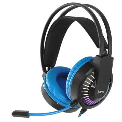 Наушники с микрофоном HOCO W105 Joyful gaming, подсветка, микрофон, AUX, 1,2м, синий (6931474754172) — фото 1