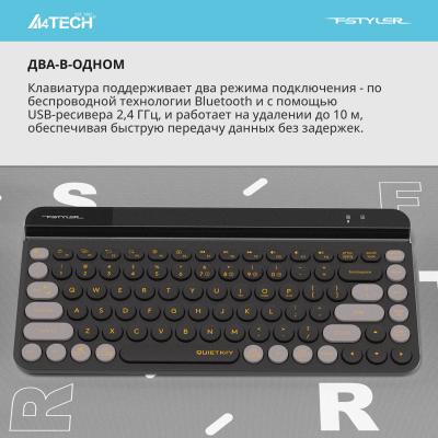 Клавиатура A4Tech Fstyler FBK30 черный/серый USB беспроводная BT/Radio slim Multimedia (FBK30 BLACKCURRANT) — фото 5