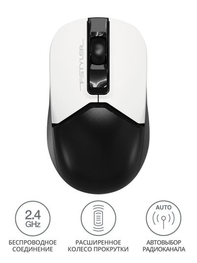 Мышь A4Tech Fstyler FG12 Panda белый/черный оптическая (1200dpi) беспроводная USB (3but) — фото 14