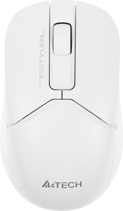 Мышь A4Tech Fstyler FB12 белый оптическая (1200dpi) беспроводная BT/Radio USB (3but) (FB12 WHITE) — фото 1