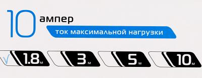Сетевой фильтр BURO 500SH-1.8-W 1.8м (5 розеток) белый (коробка) — фото 11