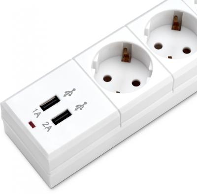 Сетевой фильтр BURO BU-SP1.8_USB_2A-W 1.8м (6 розеток) белый (коробка) — фото 4