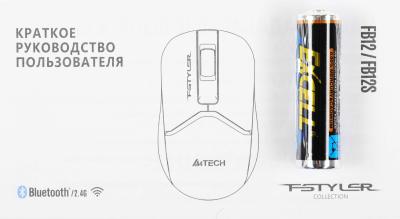 Мышь A4Tech Fstyler FB12 черный оптическая (1200dpi) беспроводная BT/Radio USB (3but) (FB12 BLACK) — фото 16