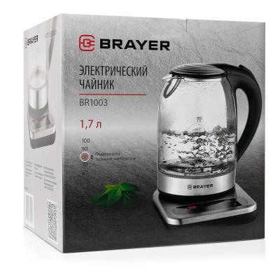 Чайник BRAYER BR1003 черный (2200 Вт, 1.7 л, поддержание температуры) — фото 6