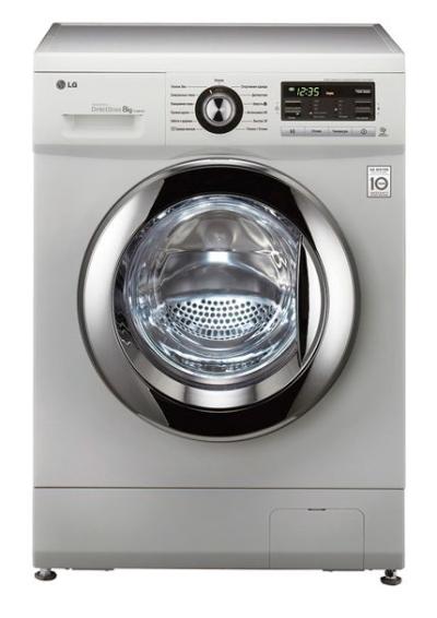 Стиральная машина фронтальная LG F1296TD4 серебро/хром — фото 1