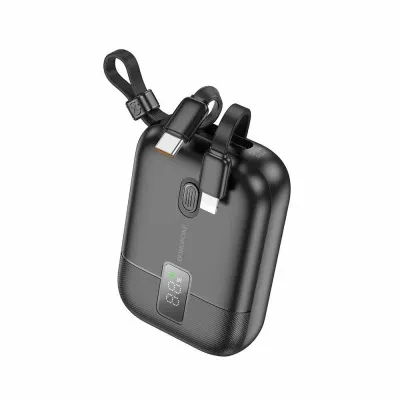 Мобильный аккумулятор BOROFONE BJ37 High, 10000mAh, PD20Вт, пластик,  кабель 8 pin , кабель Type-C, 3.0A, цвет: чёрный (1/48) (6941991105388)