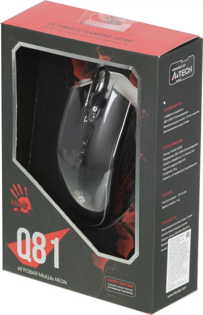 Мышь A4Tech Bloody Q81 Curve черный оптическая (3200dpi) USB (7but) — фото 20