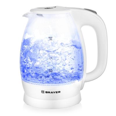 Чайник BRAYER BR1013WH  стекло белый  [2200w /1.7л] — фото 1