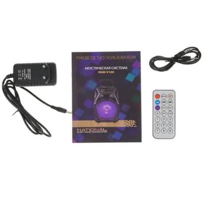 Мидисистема NATIONAL NSM-V100 70Вт Ак FM USB TF AUX BT караоке — фото 8