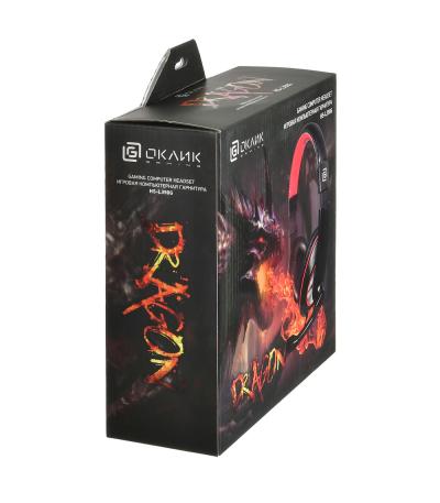 Наушники с микрофоном OKLICK HS-L390G DRAGON черный/красный 1.8м мониторные оголовье (JD-728S) — фото 22