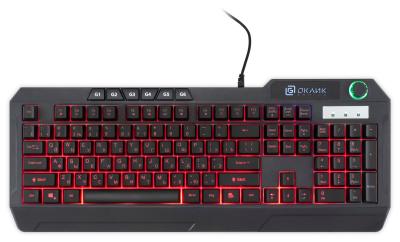 Клавиатура OKLICK 715G черный USB Multimedia for gamer LED (1680657) — фото 4