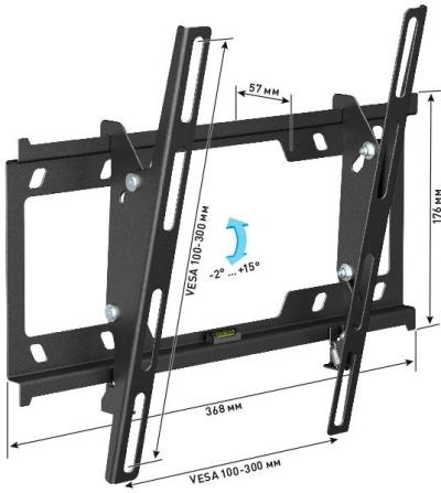 Кронштейн HOLDER LCD-T3626-B черный (наклонный) 22-55", до 25 кг — фото 2