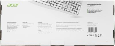 Клавиатура ACER OKW301 белый USB (ZL.KBDCC.01B) — фото 2