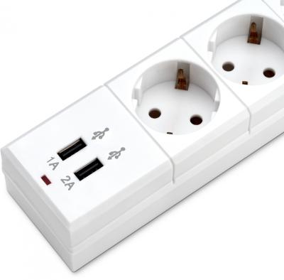 Сетевой фильтр BURO BU-SP3_USB_2A-W 3м (6 розеток) белый (коробка) — фото 4