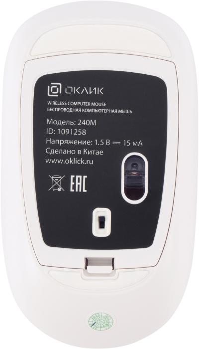 Комплект (клавиатура+мышь) OKLICK 240M, USB, беспроводной, белый — фото 21