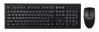 Клавиатура + мышь A4 3100N черный USB беспроводная