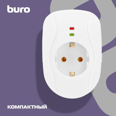 Сетевой фильтр BURO 100SH-W (1 розетка) белый (коробка) — фото 3