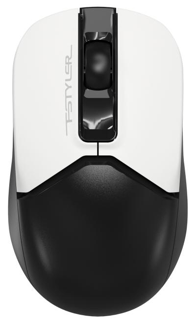 Мышь A4Tech Fstyler FB12 белый/черный оптическая (1200dpi) беспроводная BT/Radio USB (3but) (FB12 PANDA) — фото 1