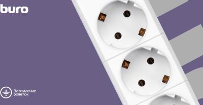 Сетевой фильтр BURO BU-SP1.8_USB_2A-W 1.8м (6 розеток) белый (коробка) — фото 7