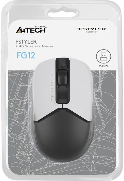 Мышь A4Tech Fstyler FG12 Panda белый/черный оптическая (1200dpi) беспроводная USB (3but) — фото 17