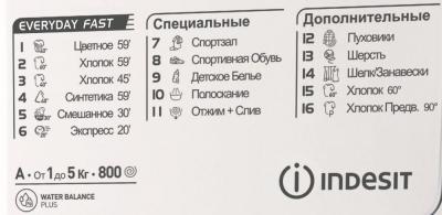 Стиральная машина фронтальная INDESIT EWSB 5085 CIS белый — фото 3