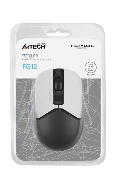 Мышь A4Tech Fstyler FG12 Panda белый/черный оптическая (1200dpi) беспроводная USB (3but) — фото 13