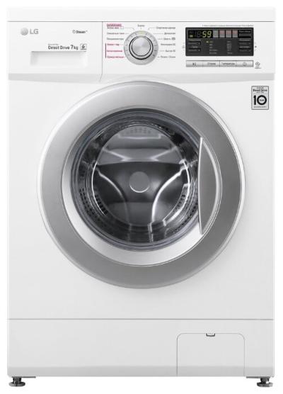 Стиральная машина фронтальная LG F1296HDS1 белый/серебро (пар) 7 кг — фото 1