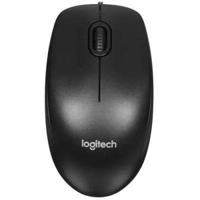 Мышь LOGITECH B100 черный оптическая (800dpi) USB (2but) (910-006605) — фото 1