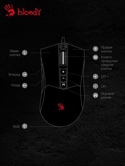 Мышь A4Tech Bloody ES9 Plus черный оптическая (10000dpi) USB (7but) — фото 5