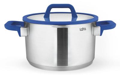 Кастрюля LARA LR02-790  САПФИР (нерж)  16x9см 2л  /индукция — фото 2