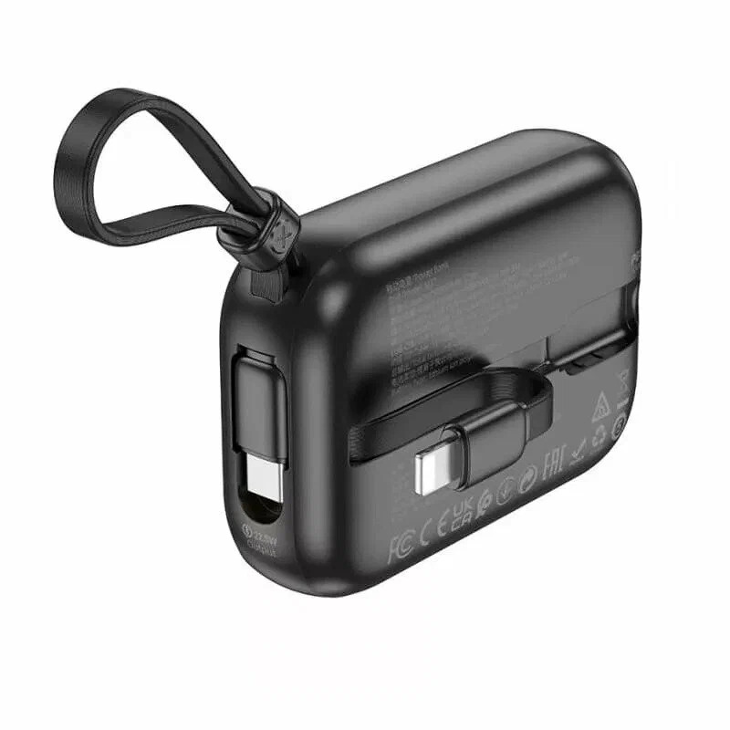Мобильный аккумулятор BOROFONE BJ37 High, 10000mAh, PD20Вт, пластик,  кабель 8 pin , кабель Type-C, 3.0A, цвет: чёрный (1/48) (6941991105388) — фото 3