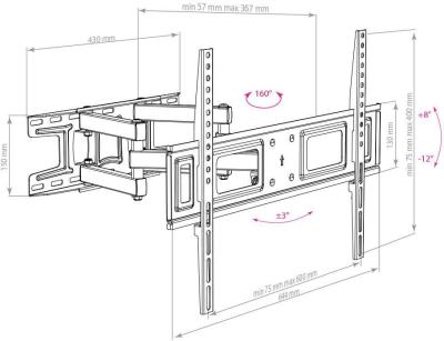 Кронштейн ARM MEDIA LCD-418 черный — фото 2
