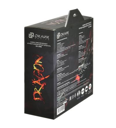 Наушники с микрофоном OKLICK HS-L390G DRAGON черный/красный 1.8м мониторные оголовье (JD-728S) — фото 23