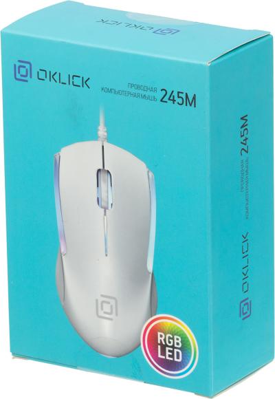 Мышь OKLICK 245M белый оптическая (1000dpi) USB — фото 3