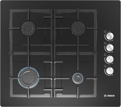 Поверхность газовая BOSCH POP6C6O92R черный (стекло, чугун, г/к, боковое управл) — фото 1