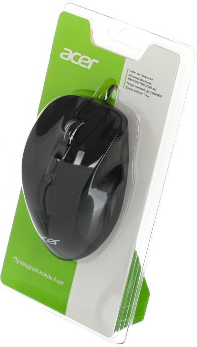 Мышь ACER OMW120 черный оптическая (2000dpi) USB (6but) (ZL.MCEEE.00H) — фото 1