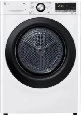 Сушильная машина LG DC90V3V6W белый (14 режимов, 9кг, тепл.насос,) Eco Hybrid, ThinQ