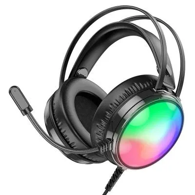 Наушники с микрофоном BOROFONE BO108 Flame, USB+Jack 3.5mm, цвет: черный (1/30) [6941991105913]