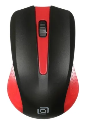 Мышь OKLICK 485MW черный/красный оптическая (1200dpi) беспроводная USB