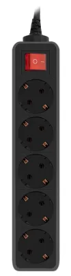 Сетевой фильтр PC PET AP01006-3-BK 3м (5 розеток) черный