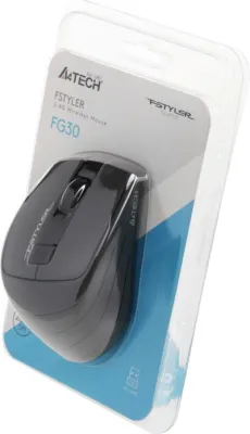 Мышь A4 Fstyler FG30, серый оптическая (2000dpi) беспроводная