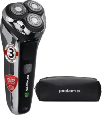 Бритва роторная Polaris PMR 0305R wet&dry PRO 5 blades черный (реж.эл.:3 питан.:аккум.)