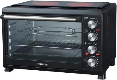 Мини-печь HYUNDAI MIO-HY086  (38л) 1600w /черный <КОНВЕКЦИЯ /2 КОНФОРКИ>