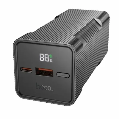 Мобильный аккумулятор HOCO Q15 Flashlight, 10000mAh, LED, PD3.0, QC3.0, 1 USB выход, 1 Type-C, 3,0А, цвет: серый (1/23) 6942007601559