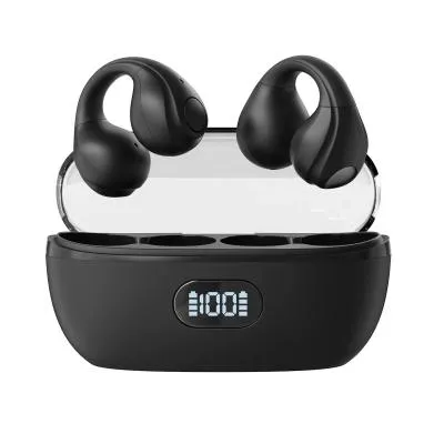 Наушники TWS BREAKING BT-04 Clips, LED, Bluetooth 5.3 черный (25537)