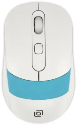 Мышь Oklick 310MW белый/синий оптическая (3200dpi) беспроводная USB для ноутбука (3but)