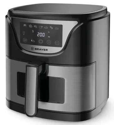 Аэрогриль BRAYER BR2037 черный/сталь (1500Вт /5л /7 программ)